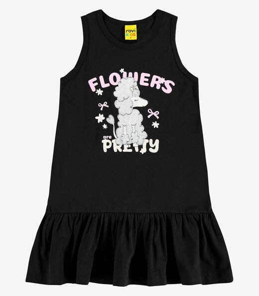 Vestido em Meia Malha Rovi Kids Preto