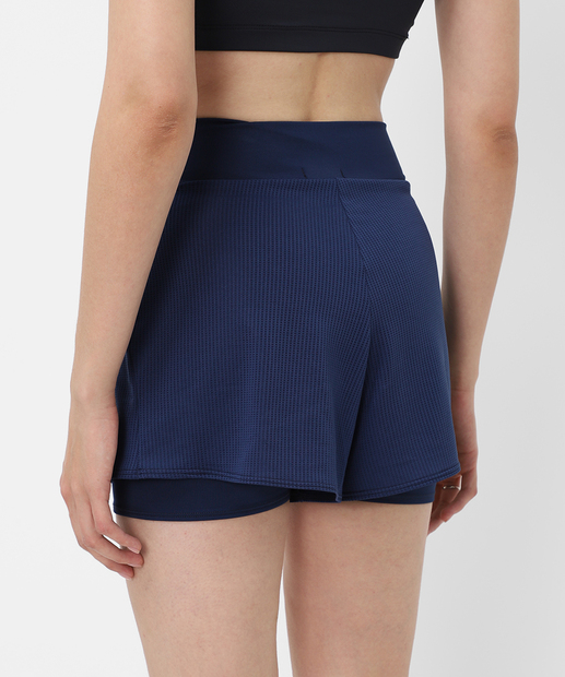 Short Feminino Duplo Fitness Mesh Marisa Azul
