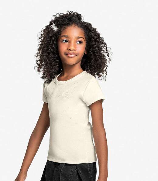 Blusa Infantil Em Ribana Trick Nick Bege