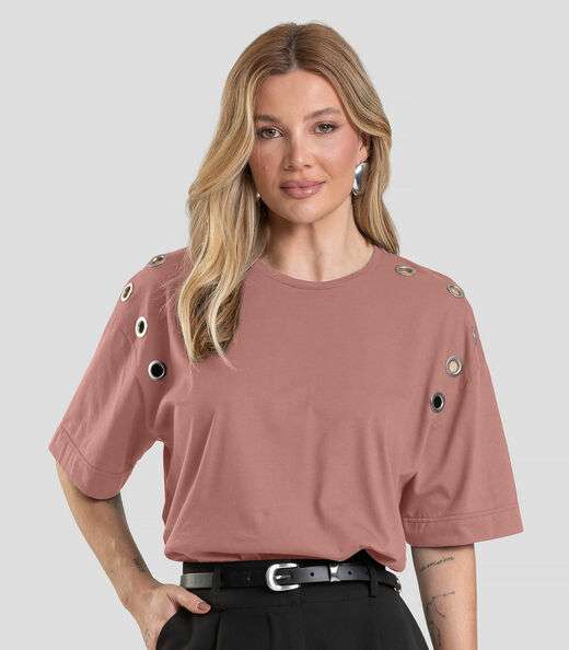 Image_T- Shirt Oversized Feminina com Ilhós Dianna Rosa