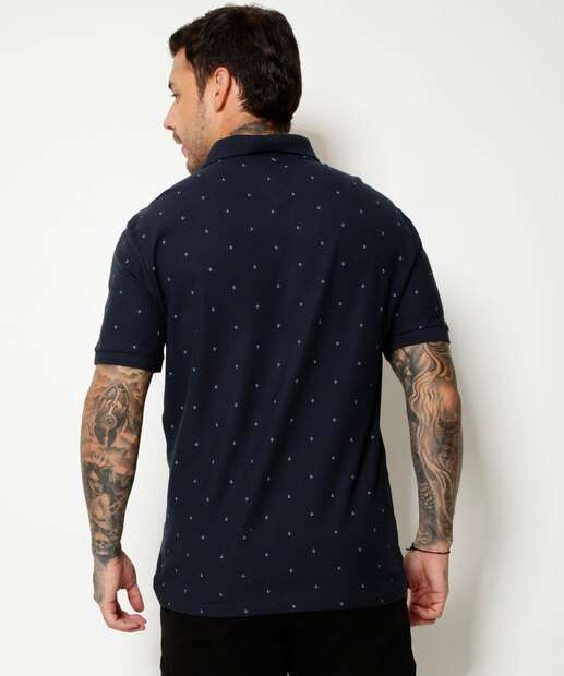 Polo Masculina Estampada Manga Curta MR