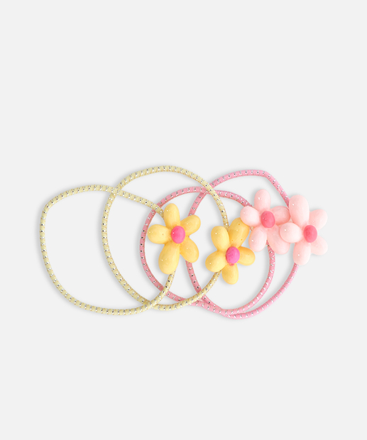 Kit 4 Peças Elásticos De Cabelo Infantil Marisa Rosa