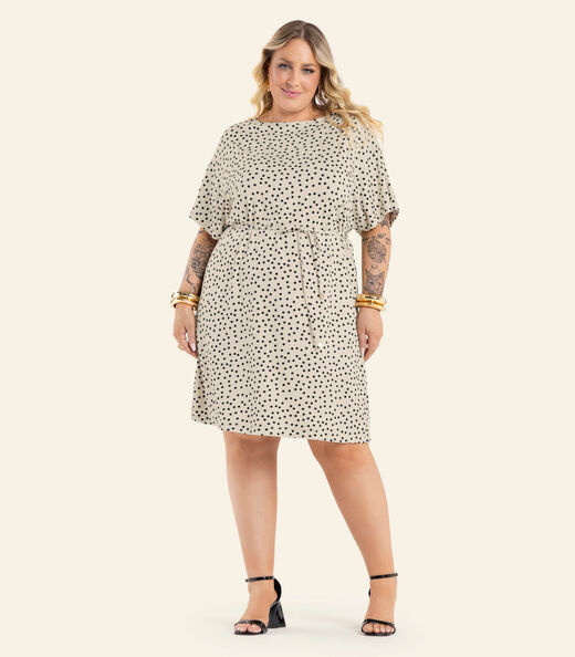 Image_Vestido Feminino Curto Estampado Secret Glam Bege