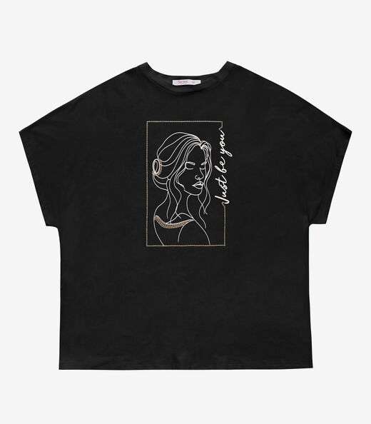 Blusa Feminina Manga Morcego Secret Glam Preto