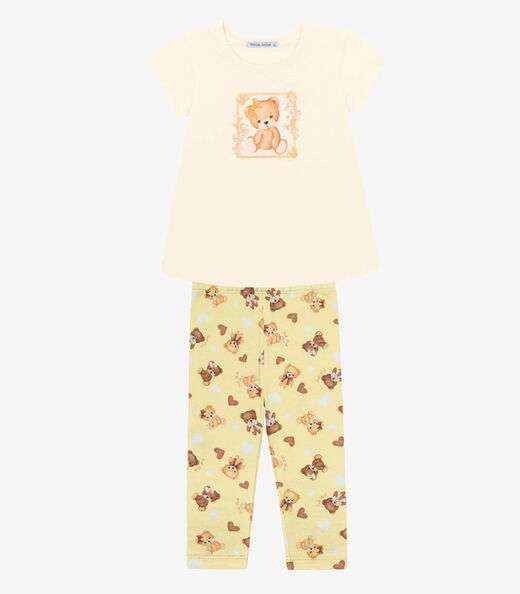 Conjunto Infanitl Blusa Com Legging Trick Nick Bege