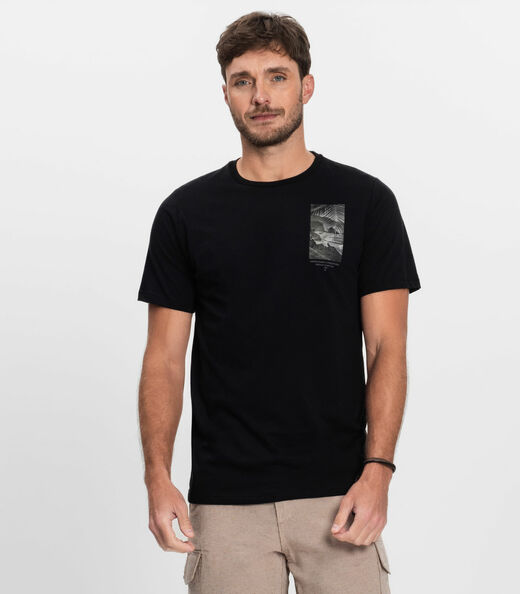 Image_Camiseta Masculina Manga Curta Meia Malha Diametro Preto