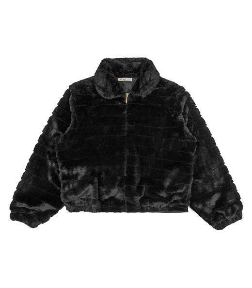 Image_Jaqueta Feminina Plus Size Com Pelo Secret Glam Preto