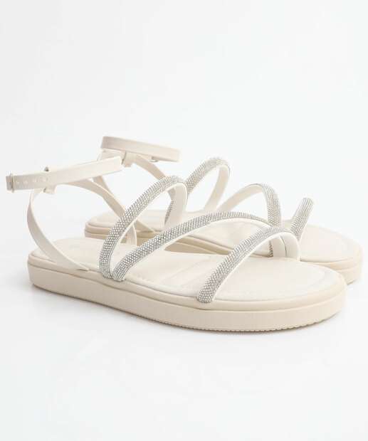 Sandália Feminina Flatform Via Uno Off White
