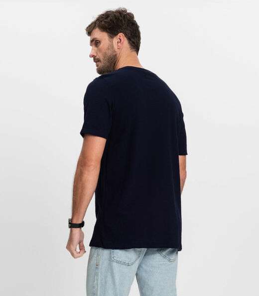 Camiseta Masculina Manga Curta Malhão Diametro Azul