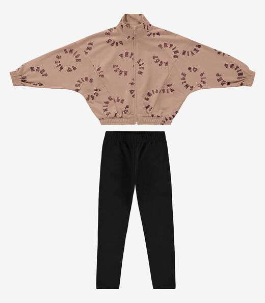 Image_Conjunto Infantil Jaqueta Com Legging Rovi Kids Marrom