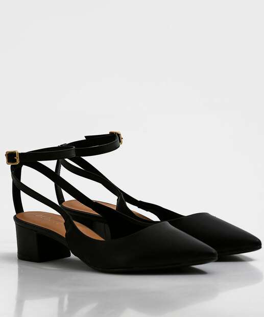 Scarpin Feminino Slingback Salto Grosso Bebecê 