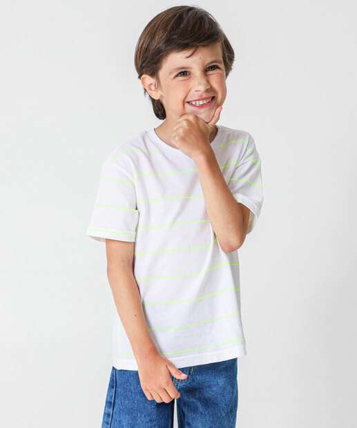 Image_Camiseta Infantil Listrada Marisa Tam 4 a 10 Bege 