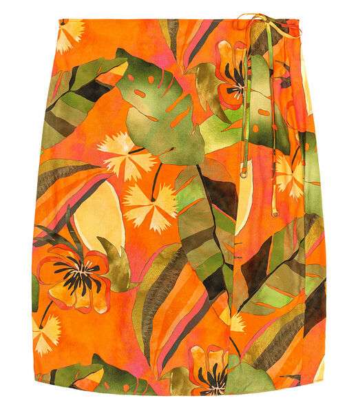 Saia Midi Plus Size Secret Glam Laranja