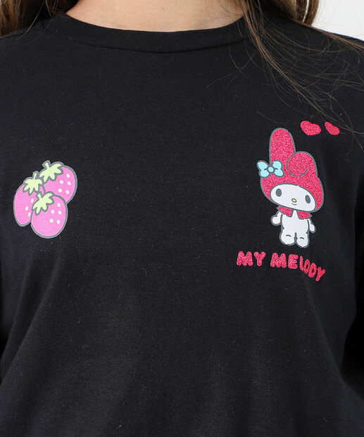 Blusa Juvenil Kuromi Hello Kit Marisa Marisa Tam 10 a 16 Preto