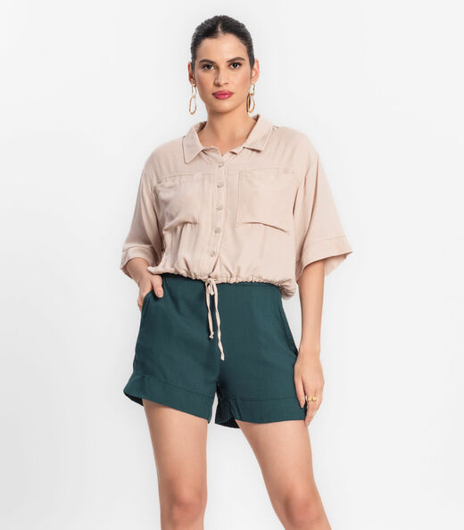 Image_Shorts Feminino Em Viscose Creponada Endless Verde