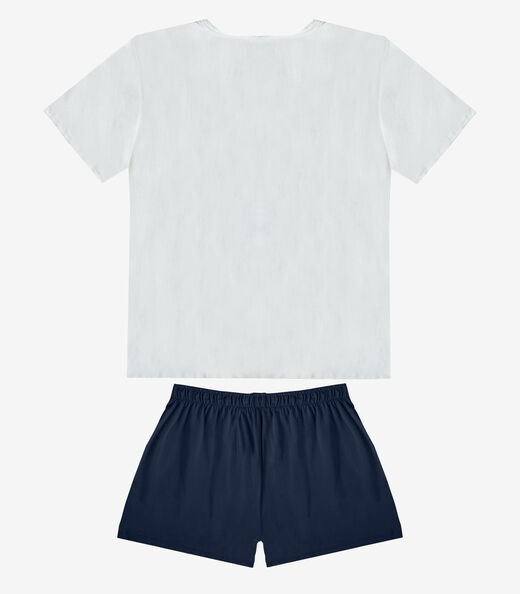 Pijama Feminino Shorts E Blusa Infinita Cor Azul