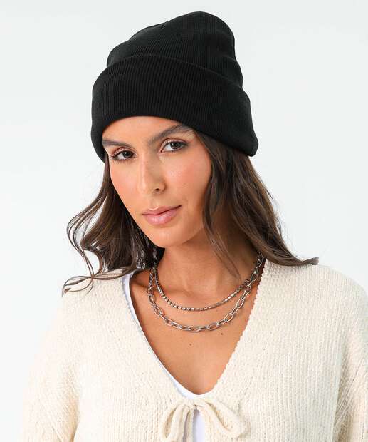Image_Touca Feminina Tricô Básica Marisa Preto