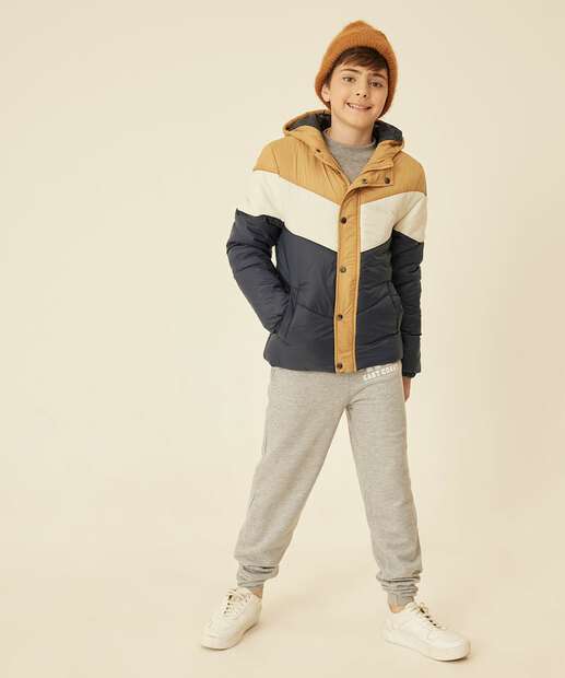 Jaqueta Juvenil Puffer Capuz MR Tam 10 a 16