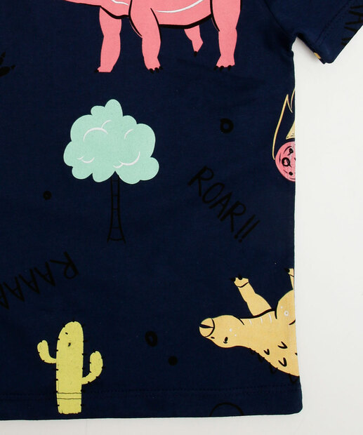 Camiseta Infantil Dinossauro MR Tam 1 a 4