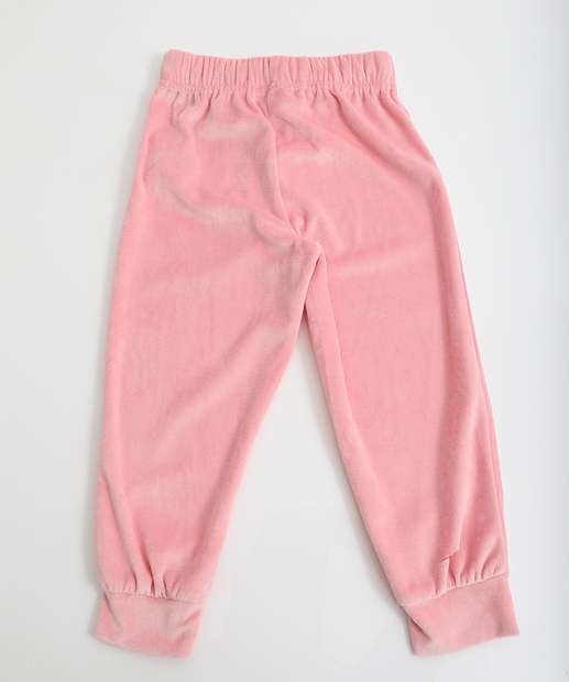 Conjunto Infantil Plush Capuz Zíper Marisa Tam 1 a 3 Rosa