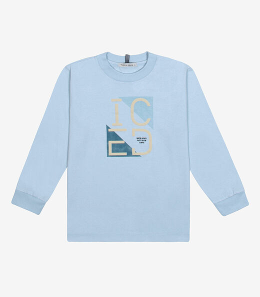 Camiseta Infantil Menino Meia Malha Trick Nick Azul