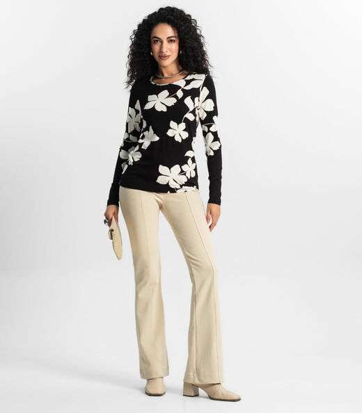 Blusa Manga Longa Feminina Rovitex Preto