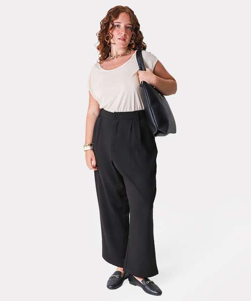 Image_Calça Plus Size Reta Feminina Alfaiataria Marisa Preto