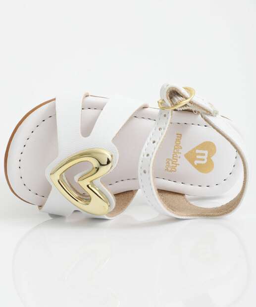 Sandália Infantil Coração Molekinha Branco