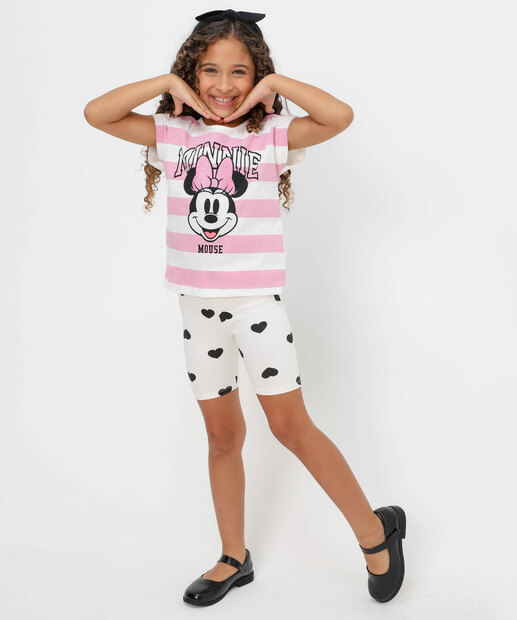 Blusa Infantil Listrada Minnie Tam 4 a 10 Off White