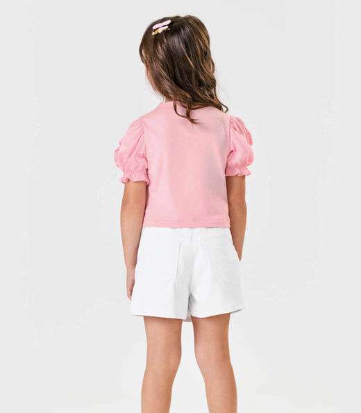 Conjunto Blusa Com Shorts Saia Sarja Trick Nick Branco