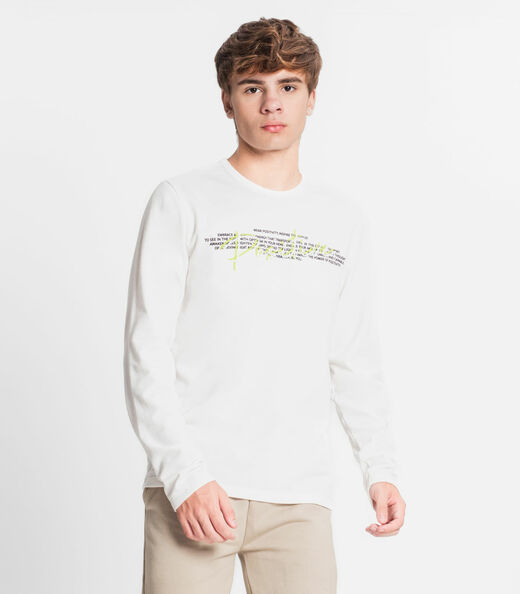 Camiseta Manga Longa Juvenil Em Meia Malha Minty Bege