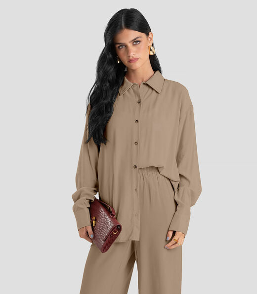 Image_Camisa Feminina Oversized em Tecido Dianna Marrom