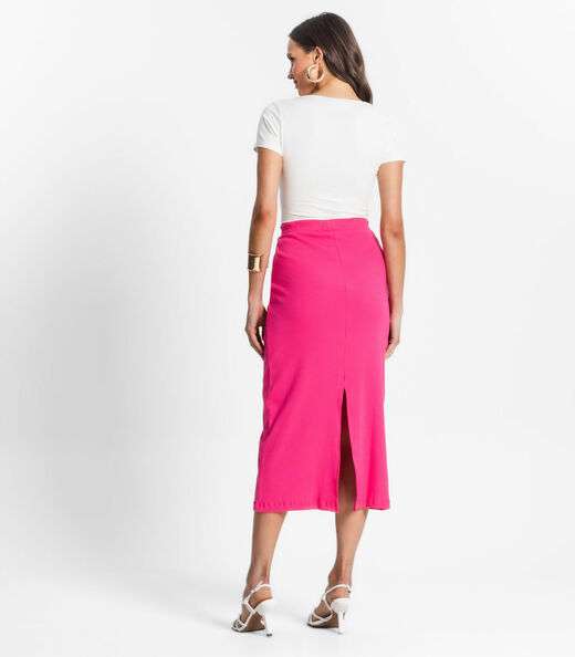 Saia Midi De Ribana Feminina Endless Rosa