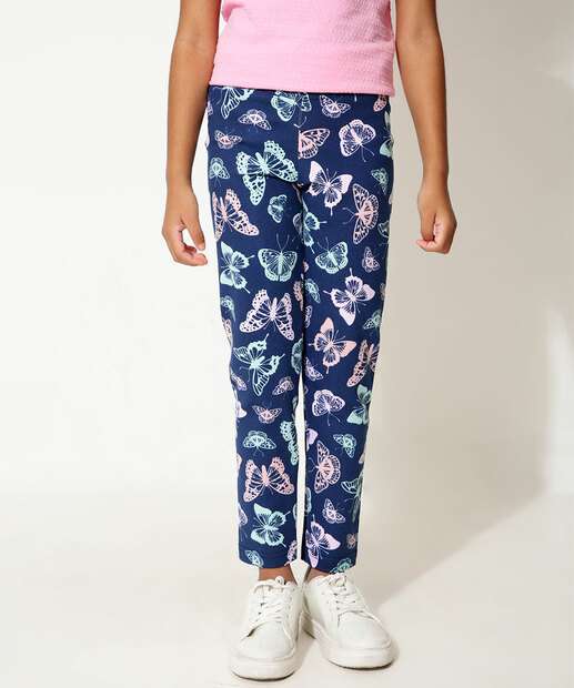Calça Infantil Legging Borboletas Marisa Tam 4 a 10