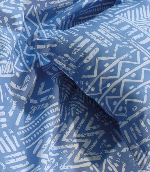 Jogo De Cama Classic Queen 4 Peças Teka Azul