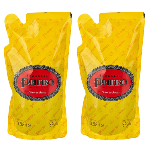 Image_Kit c/2 Sabonetes Liquido Phebo 320ml Refil Odor De Rosas