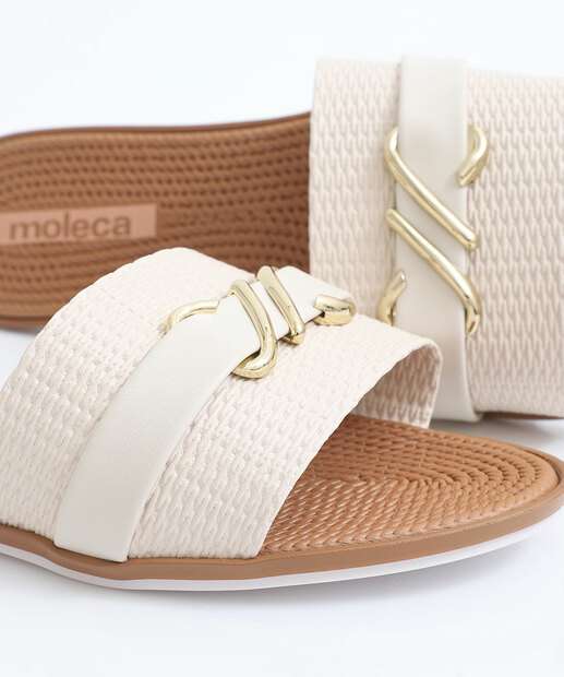 Rasteirinha Feminina Moleca Branco