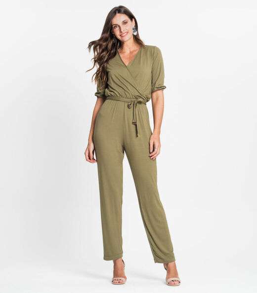 Macacão Feminino Manga 3/4 Rovitex Verde