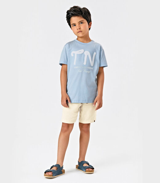 Conjunto Menino Camiseta Com Bermuda Trick Nick Azul