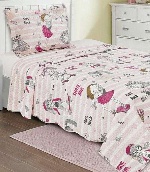 Image_Jogo De Colcha Evolution Patchwork Solteiro Camesa Rosa