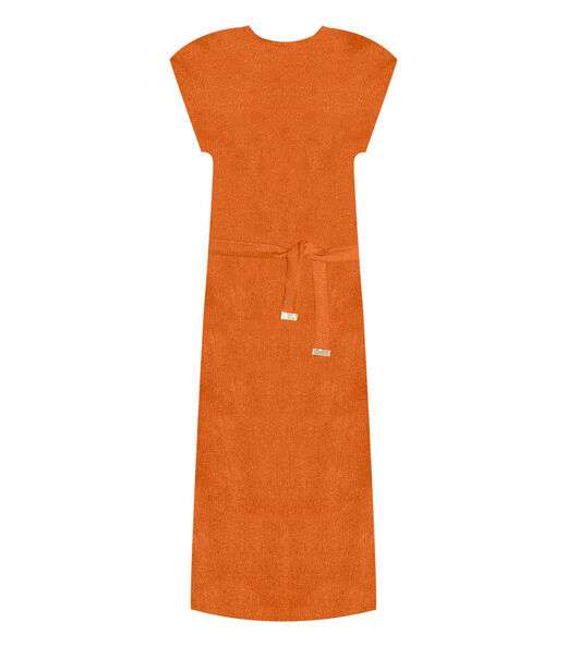 Vestido Midi Em Ribana Canelada Lurex Rovitex Laranja