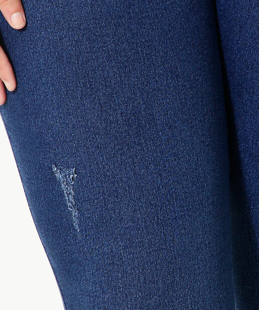 Calça Plus Size Feminina Skinny Puídos Ecxo Jeans