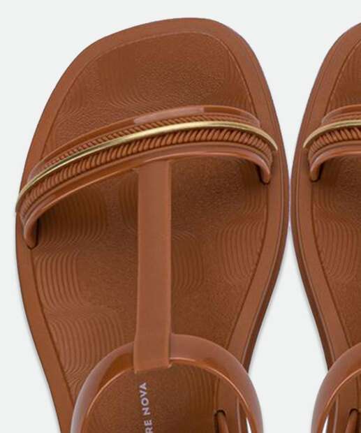 Sandália Feminina Rasteira Glow Ipanema Marrom