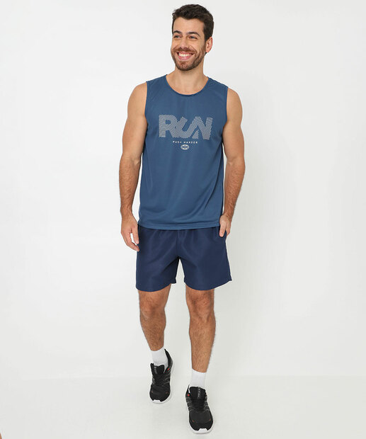 Regata Masculina Fitness Estampada MR Azul