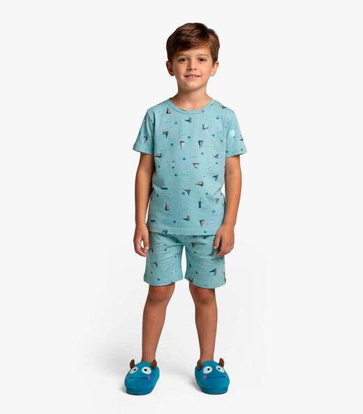 Image_Pijama Infantil Camiseta e Bermuda Select Azul