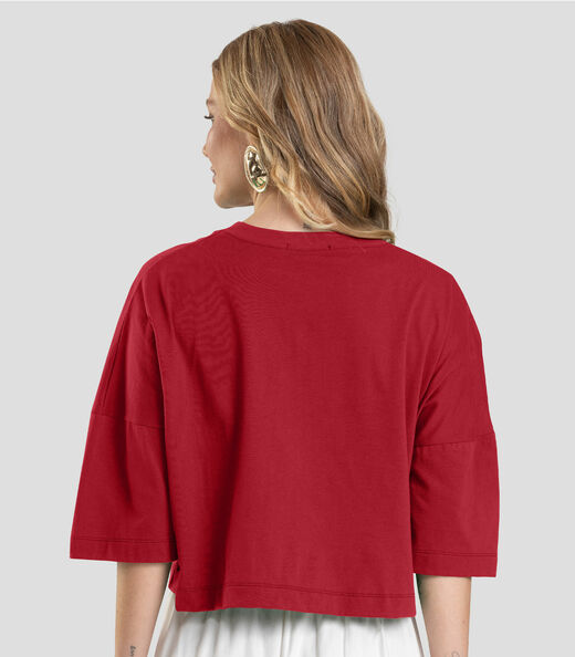 T- Shirt Feminina Cropped Dianna Vermelho