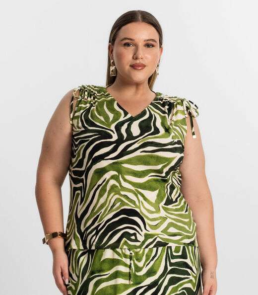 Regata Feminina Plus Size Secret Glam Verde