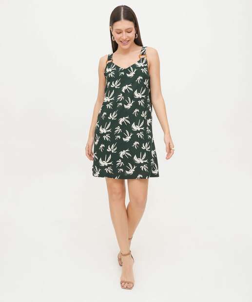 Vestido Regata Feminino Estampado Argola Marisa