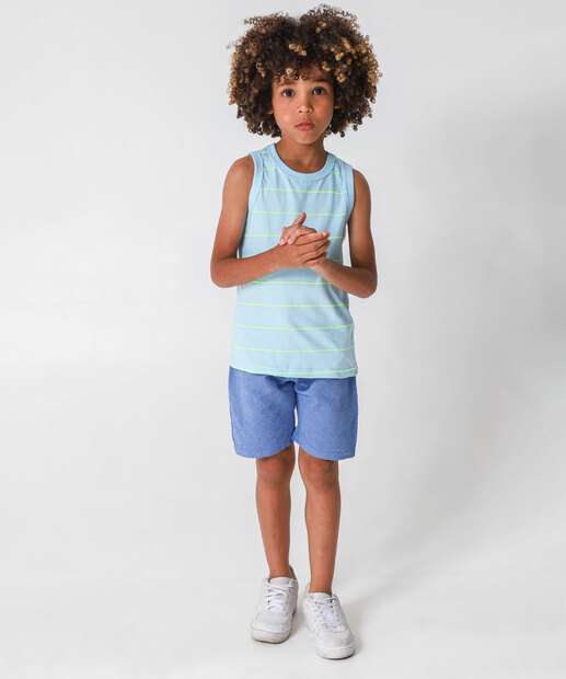 Regata Infantil Listras Neon Marisa Tam 4 a 10 Azul