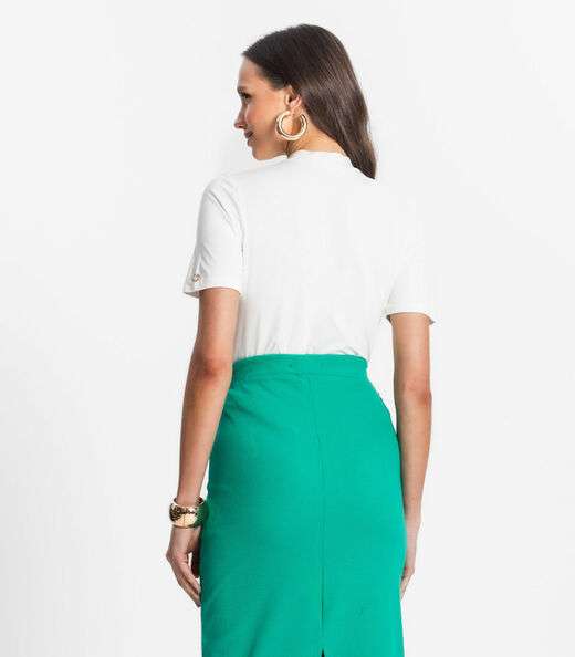 Blusa De Viscotorcion Básica Feminina Endless Bege